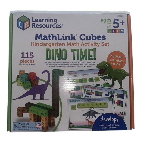 Learning Resources MathLink Cubes Kindergarten Math Activity Set: Dino Time! - Picture 1 of 2